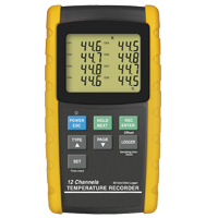 Hand Held 12 Channel Multi-Thermocouple Datalogger