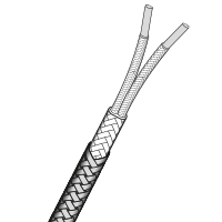 Ceramic Fibre Insulated Flat Twin with Inconel 600 Braid 1200°C