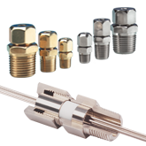 Fittings and Feedthroughs Compression Fittings, Pressure and Vacuum Feedthroughs, Thermowells.