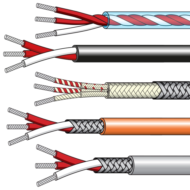 RTD Cables for Pt100s in PVC, PFA and Fibreglass insulation plus instrument cables.